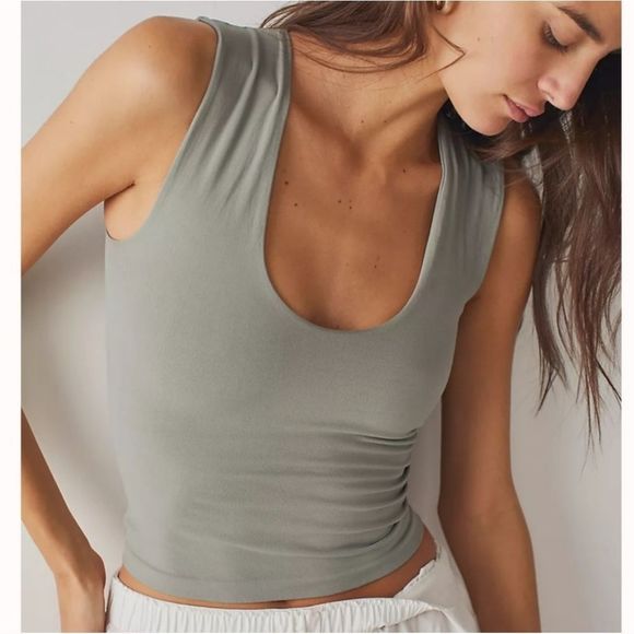 Free People Tops - Free People Intimately Clean Lines Muscle Cami Tank Top NWOT M/L Spruce Green